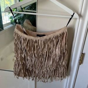NWT Fringe taupe mini skirt in size small